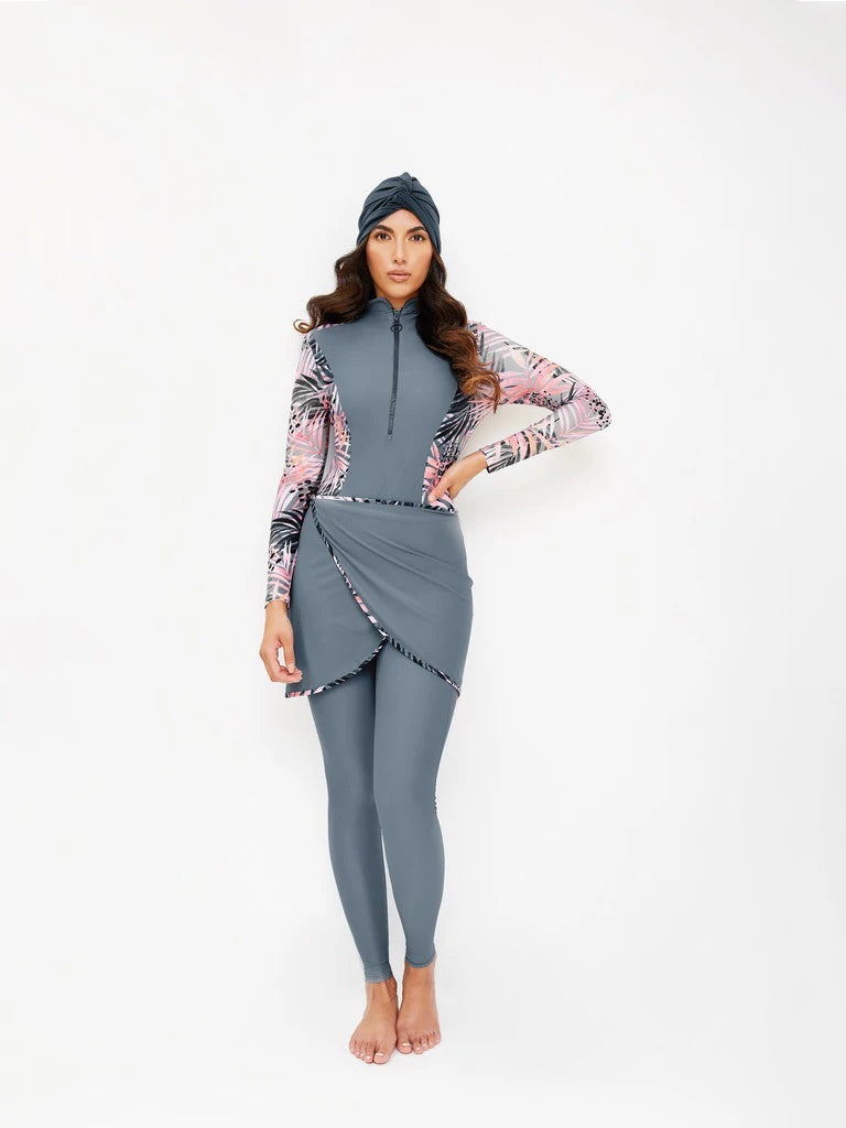 Muslim Modest Long-Sleeve Burkini Swim Set