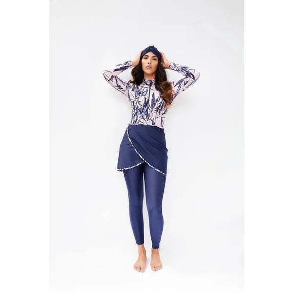 Muslim Modest Long-Sleeve Burkini Swim Set