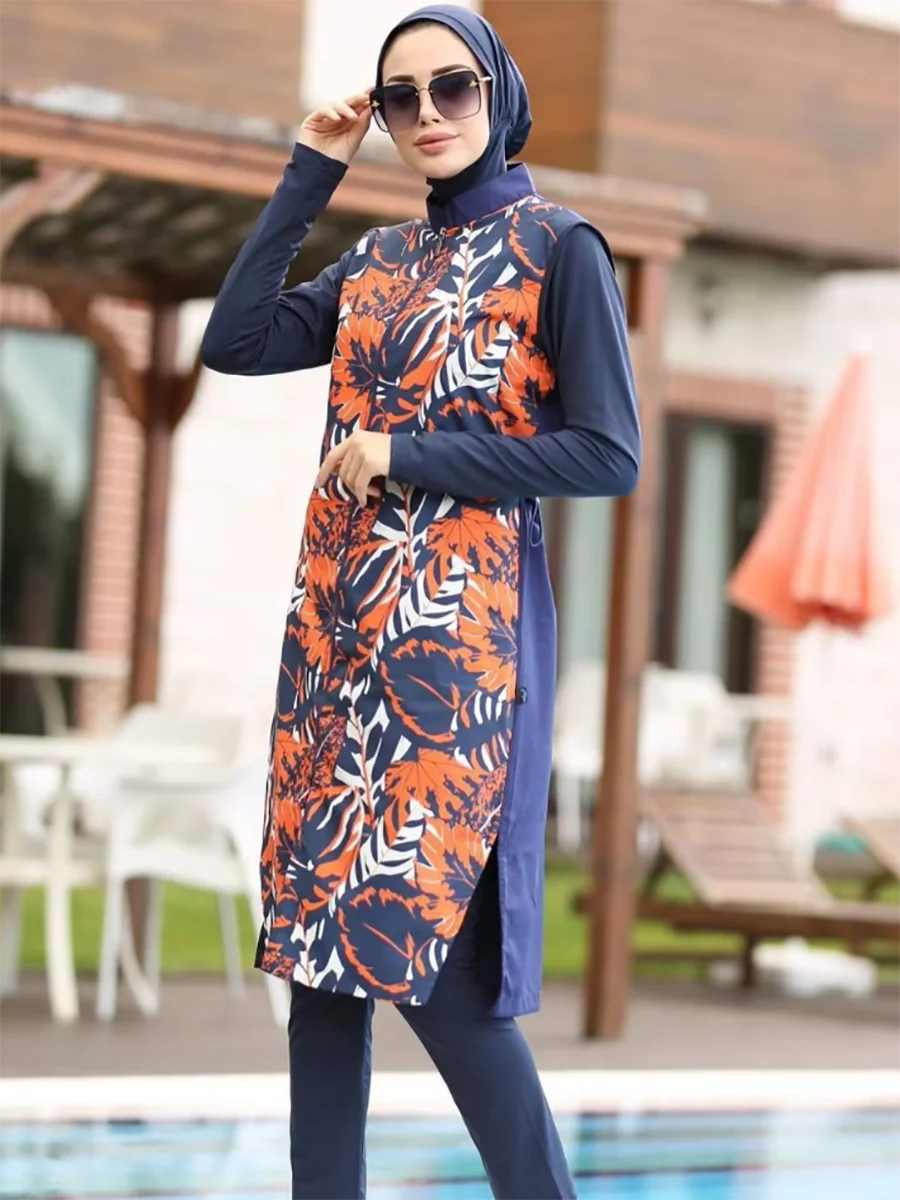 4PCS Summer Beach Modest Burkini Set for Women - Islamic Bathing Suit