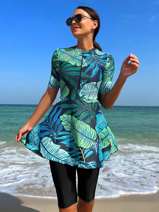 Floral 3-Piece Modest Burkini Swim Set