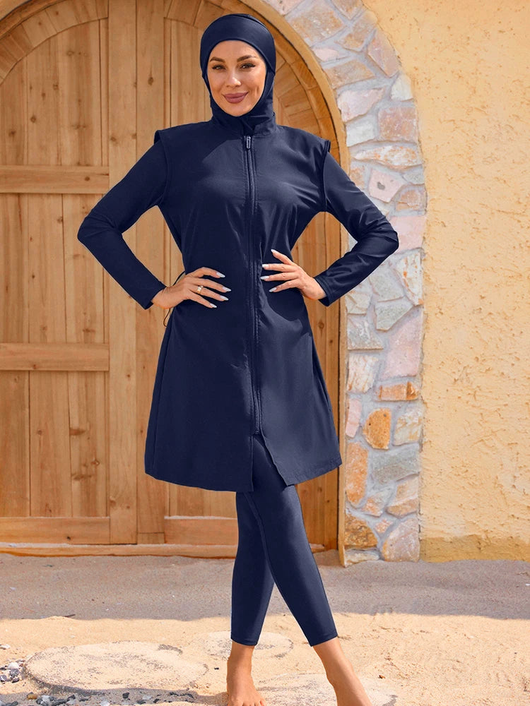 4PCS Summer Beach Modest Burkini Set for Women - Islamic Bathing Suit