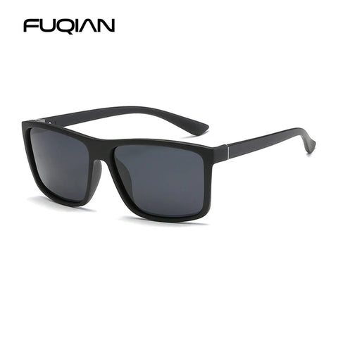 Klassieke zwarte vierkante gepolariseerde zonnebril - blauwe spiegel UV400 unisex anti-reflectie zonnebril