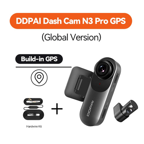 DDPAI Dash Cam Mola N3 Pro - 1600P Resolution, 140° FOV, GPS & WiFi, 24H Parking Guard