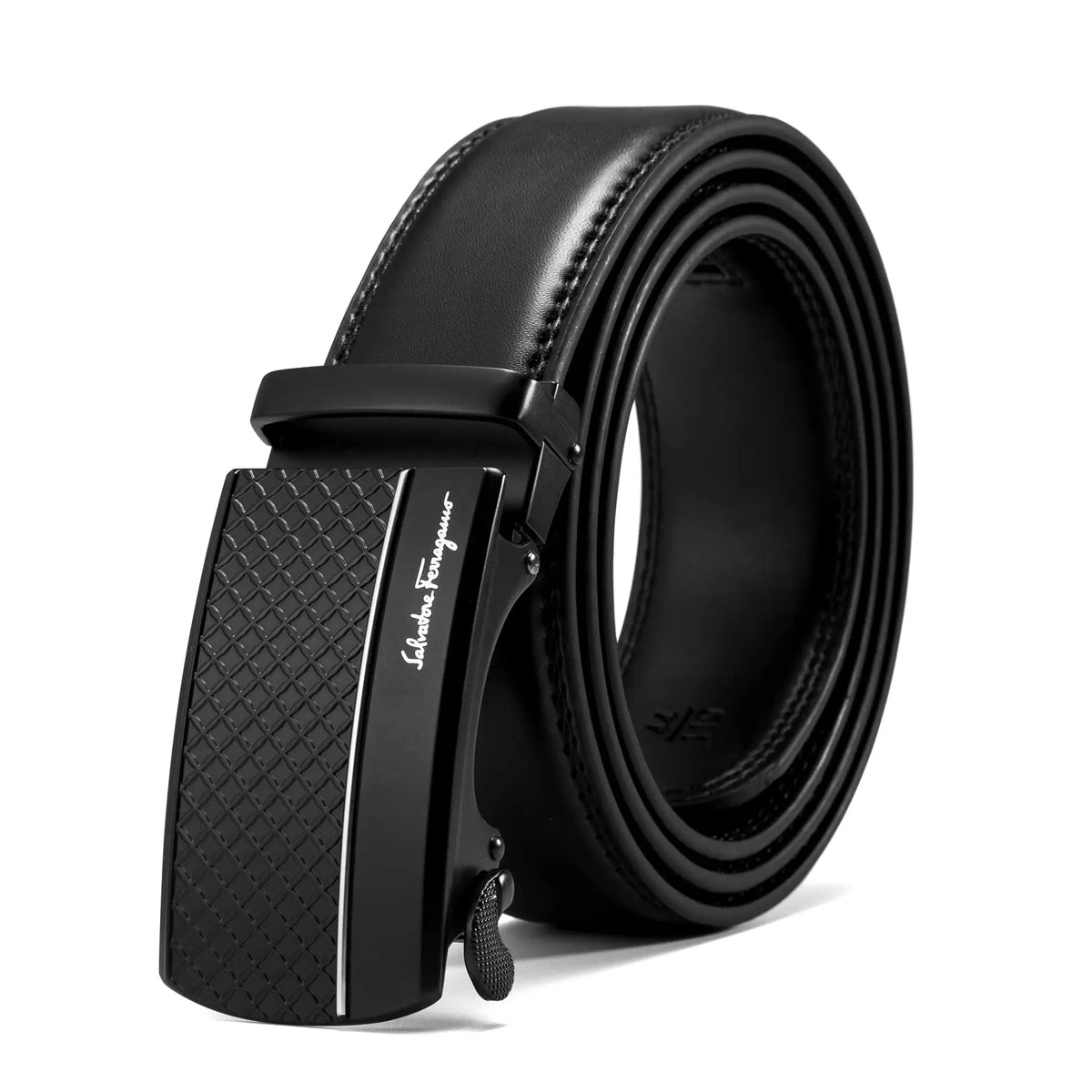 Luxury Business Leather Belt – Black Automatic Buckle for Men