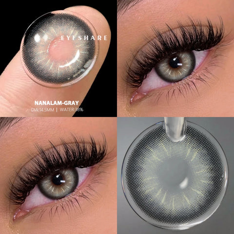 EYESHARE 2pcs Natural Color Contact Lenses in Gray and Blue