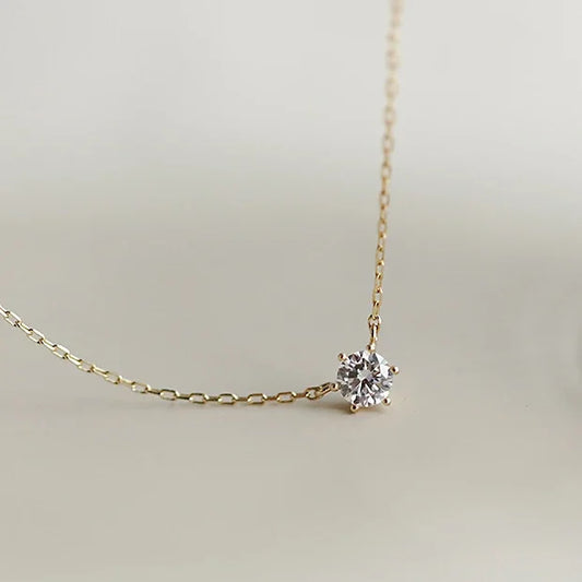 INZATT Real 925 Sterling Silver Zircon Round Bead Pendant Choker Necklace