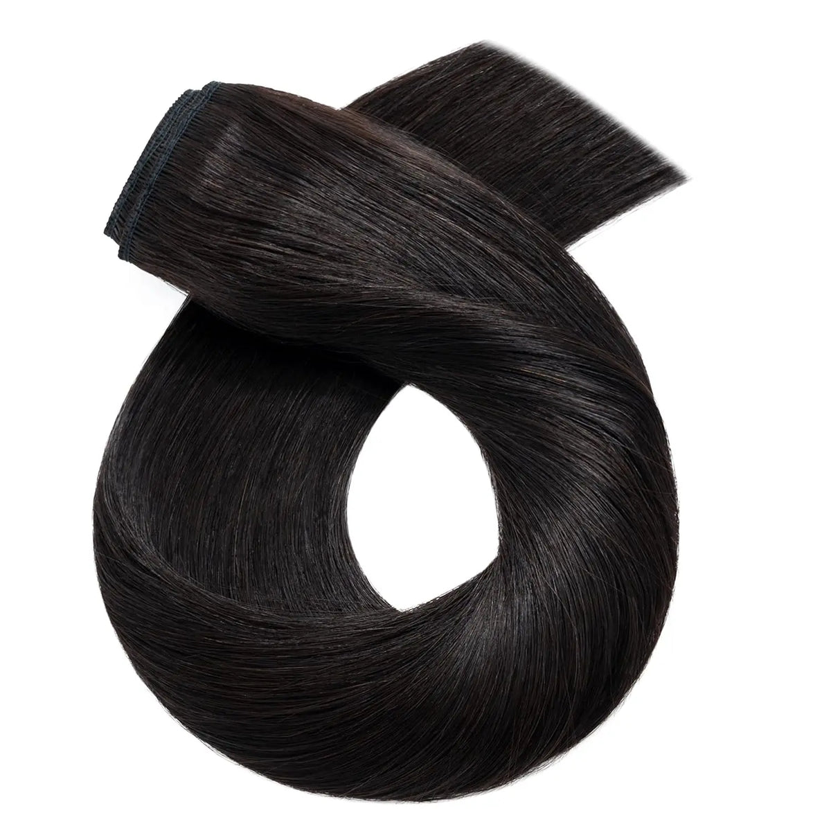 One-Piece Full Head Clip In Human Hair Extensions - Light Brown Straight