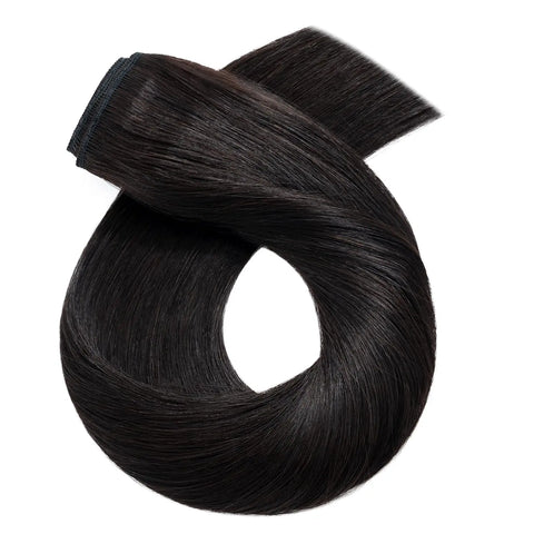 One-Piece Full Head Clip In Human Hair Extensions - Light Brown Straight