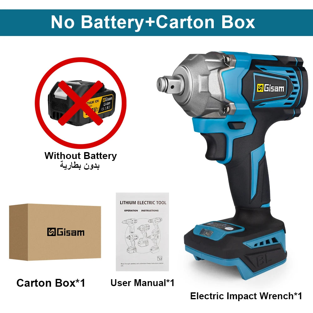 G Perfil 1200Nm Brushless Cordless Impact Wrench – 1/2" Electric Driver for Makita 18V Battery Pin