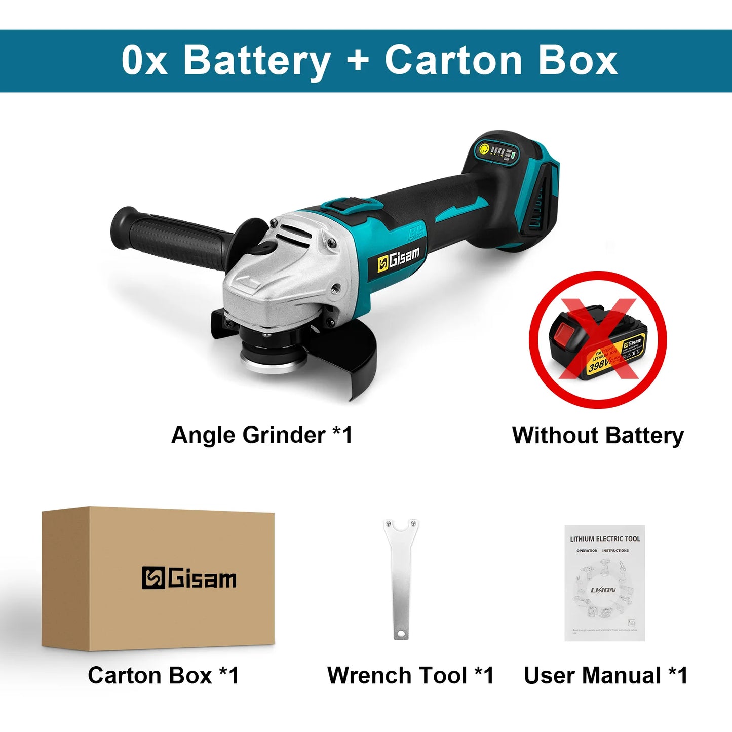 GΣ 125mm Brushless Cordless Angle Grinder – Variable Speed M14 Cutting Tool for Makita 18V Battery Pin