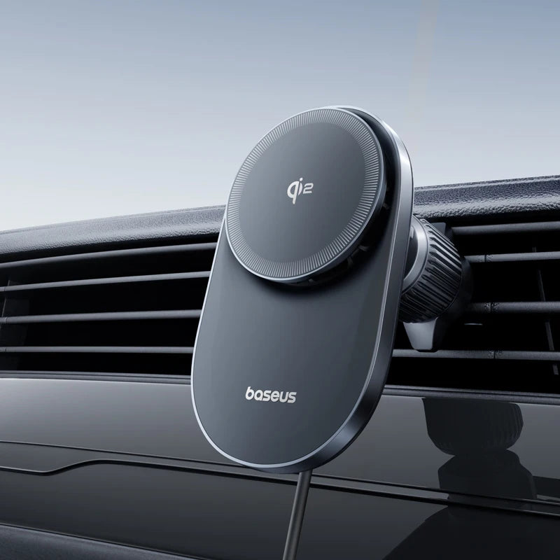 Baseus Magnetic Wireless Car Charger - 15W Fast Charging for iPhone 16/15/14 & Samsung/Xiaomi with Cooling Fan
