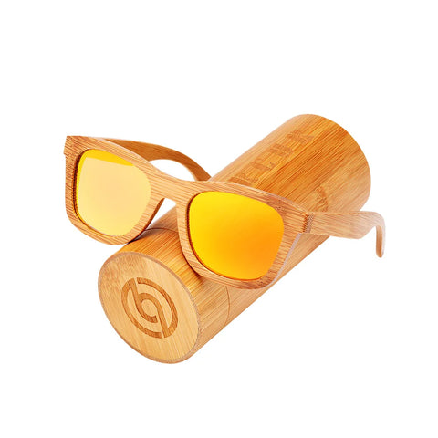 BARCUR Retro Bamboe Gepolariseerde Zonnebril – Handgemaakte Houten UV400 Unisex Zonnebrillen