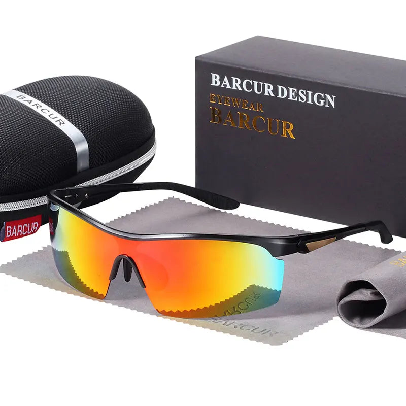 BARCUR Aluminium Gepolariseerde Sportzonnebril - Anti-reflecterende UV400 Unisex Zonnebrillen