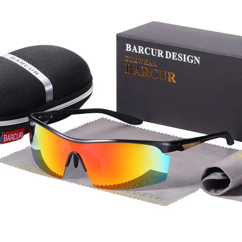 BARCUR Aluminium Gepolariseerde Sportzonnebril - Anti-reflecterende UV400 Unisex Zonnebrillen
