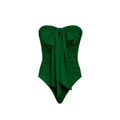 Tropical Bloom One-Shoulder Floral Bow-Knot Swimsuit