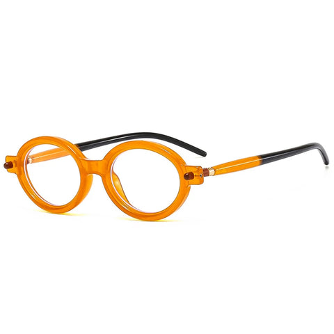 SHAUNA Kleine ovale retro zonnebril - heldere oceaankleurige lens UV400 unisex punk klinknagel zonnebril