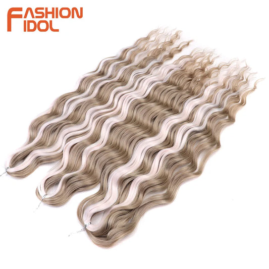 Anna Hair 24 Inch Synthetic Loose Deep Wave Braiding Hair Extensions