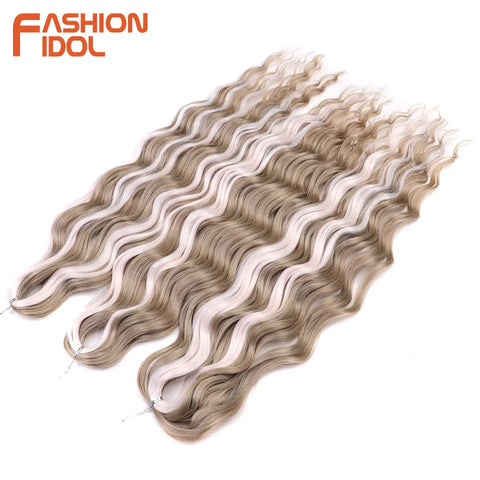Fashion Idol 24Inch Crochet Hair Synthetic Water Wave Extensions
