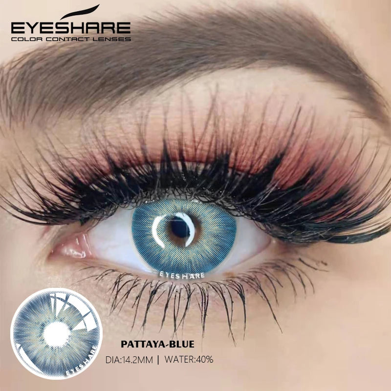 EYESHARE 2pcs Natural Color Contact Lenses - SIAM Blue & Green