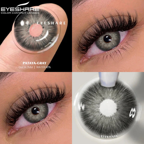 EYESHARE 2pcs Natural Color Contact Lenses in Gray and Blue