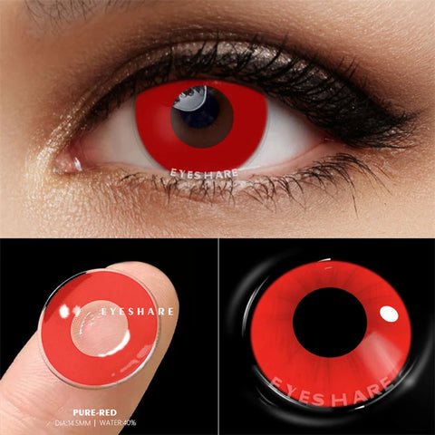 EYESHARE Red Anime Cosplay Contact Lenses