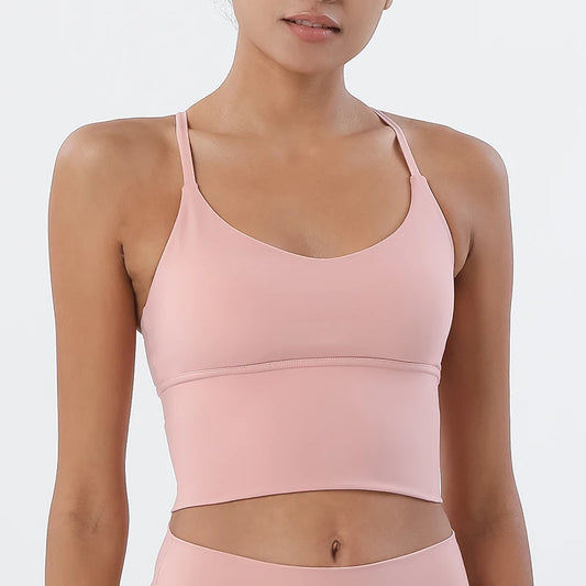 SOISOU S-XL Nylon Sports Bra Top - Breathable Bralette for Active Women