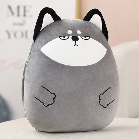 Bear, Lion, Rabbit & Unicorn Plush Pillow with Blanket – Soft Cartoon Animal Handwarmer Toy