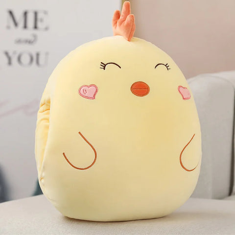 Bear, Lion, Rabbit & Unicorn Plush Pillow with Blanket – Soft Cartoon Animal Handwarmer Toy