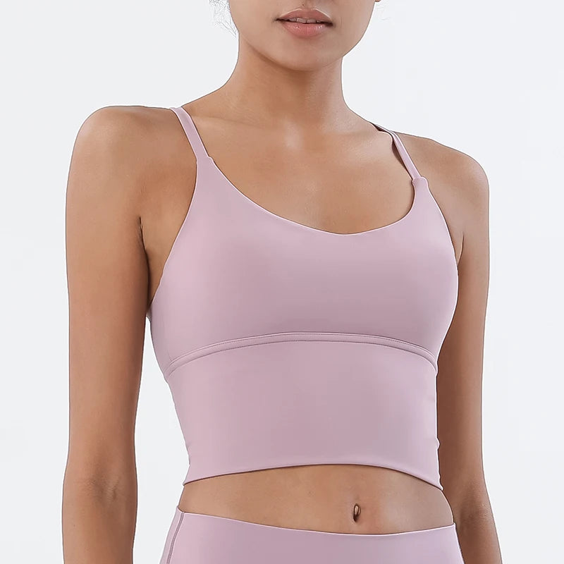 SOISOU S-XL Nylon Sports Bra Top - Breathable Bralette for Active Women