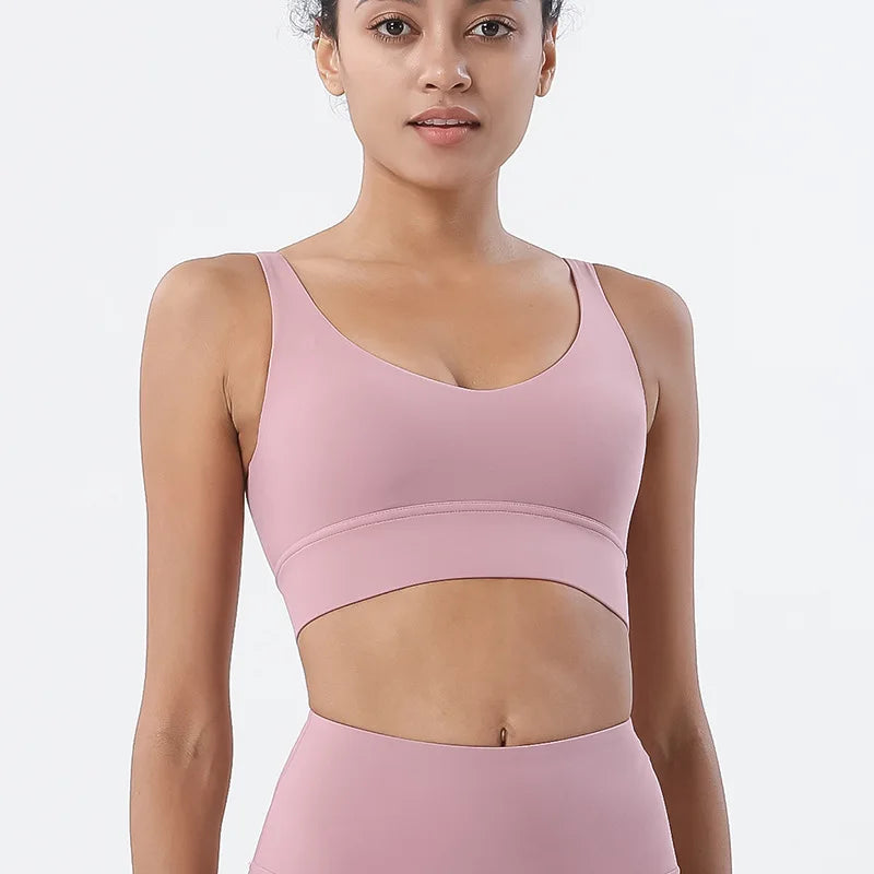 SOISOU Nylon Bra Top: Sexy, Supportive Sports Bra in 15 Colors