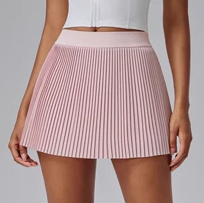 Floral Quick-Dry Sports Skirt – Pleated Tennis & Badminton Skort with Shorts for Women