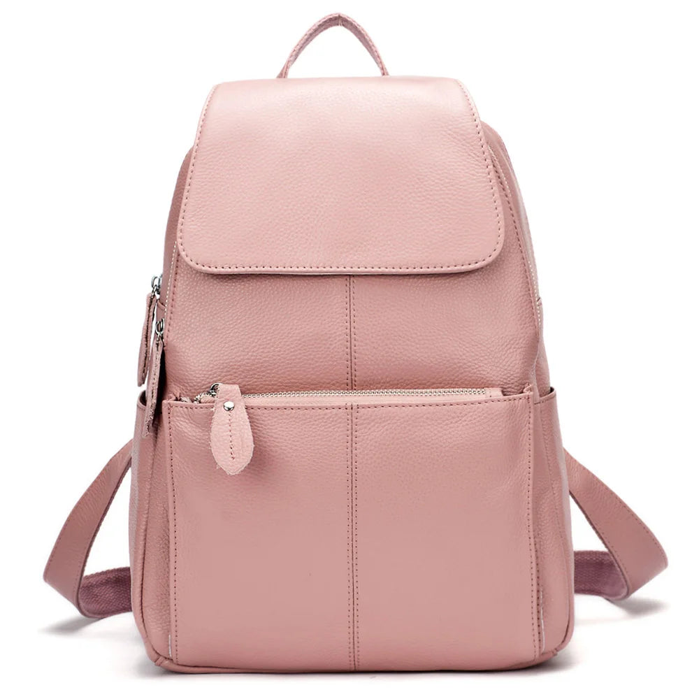 Zency 100% Genuine Leather Women Backpack - Stylish Daily Travel Knapsack