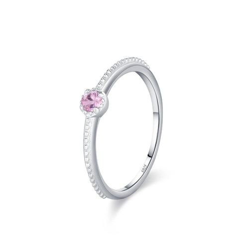 Ailmay 925 Sterling Silver Round Rainbow Zircon Rings