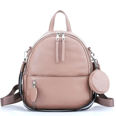 Zency Soft Cowhide Leather Backpack - Timeless Elegance for Everyday Adventures