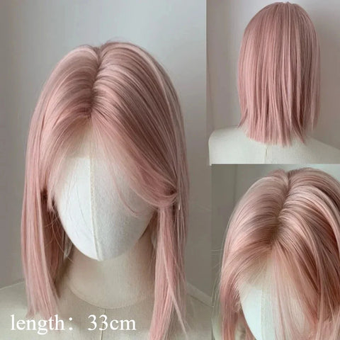 Ashley Sweet Short Bob Wig - Pink Blonde Lace Front Cosplay
