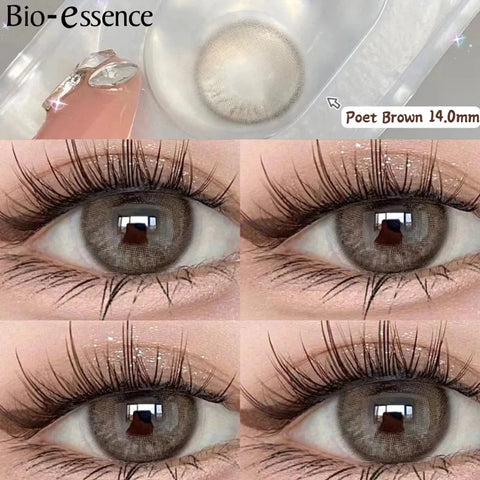 Bio-essence 1 Pair Natural Brown Colored Contact Lenses