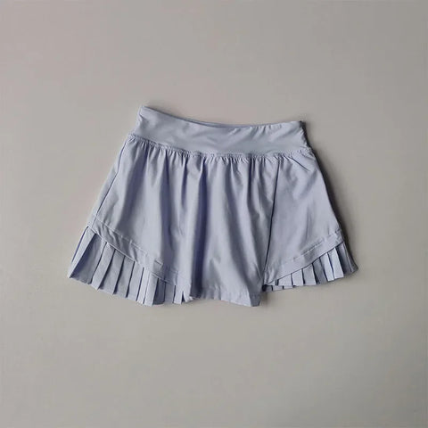Snel drogende geplooide sportrok met hoge taille – Zomerskort met gevoerde shorts voor yoga en fitness