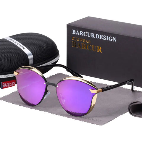 BARCUR Luxe ronde gepolariseerde zonnebril - UV400 dameszonnebril