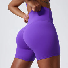 Hearuisavy High-Waist Yoga Shorts – Soft Butt-Lift Gym & Running Workout Shorts for Women