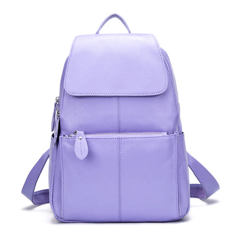 Zency Genuine Leather Women's Backpack - Designer Travel Knapsack