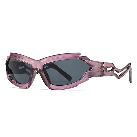 SHAUNA Irregular Cat-Eye Sunglasses – Unique Hollow-Leg UV400 Unisex Luxury Shades