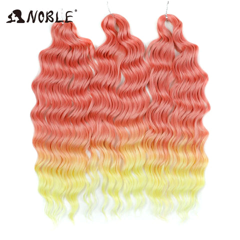 Noble Hair Water Wave Twist Crochet Hair - Ombre Blonde Pink 24 Inch