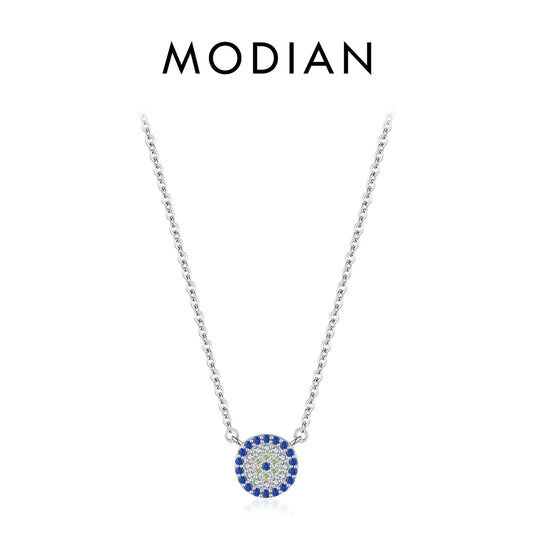 MODIAN 925 Sterling Silver Lucky Eye Necklace