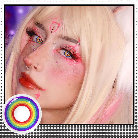 VISUASHOW Rainbow Colored Contact Lenses for Cosplay
