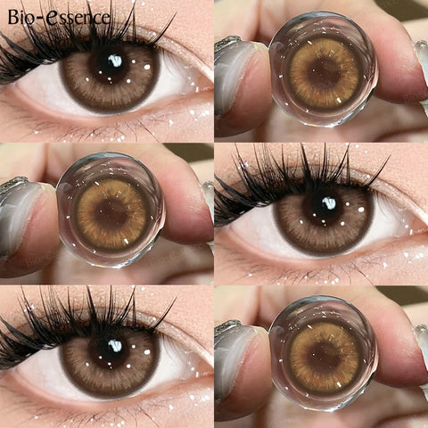 Bio-essence 1 Pair Natural Brown Colored Contact Lenses