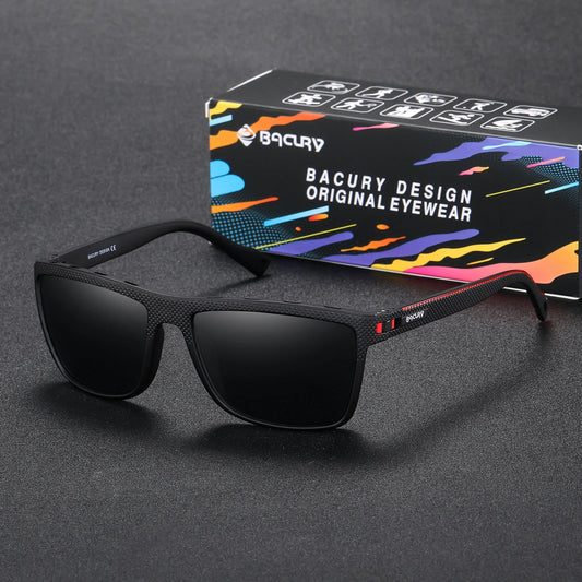 BARCUR Original Square Sports Polarized Zonnebril – UV400 Unisex Brillen voor Rijden en Buitenshuis