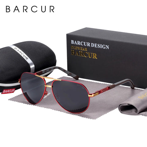 BARCUR Klassieke gepolariseerde zonnebril - UV400-verlooplens, unisex