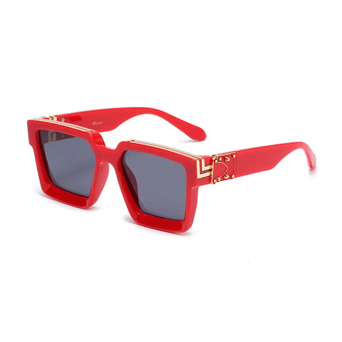 SHAUNA Retro Square Sunglasses – Candy-Color Silver Mirror UV400 Unisex Summer Shades