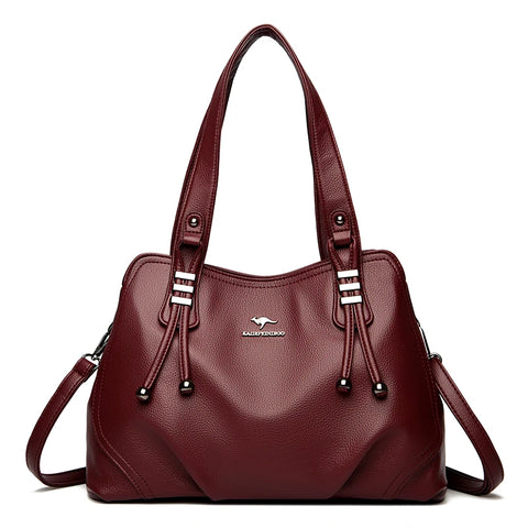 Genuine Soft Leather Vintage Shoulder Tote Bag for Women