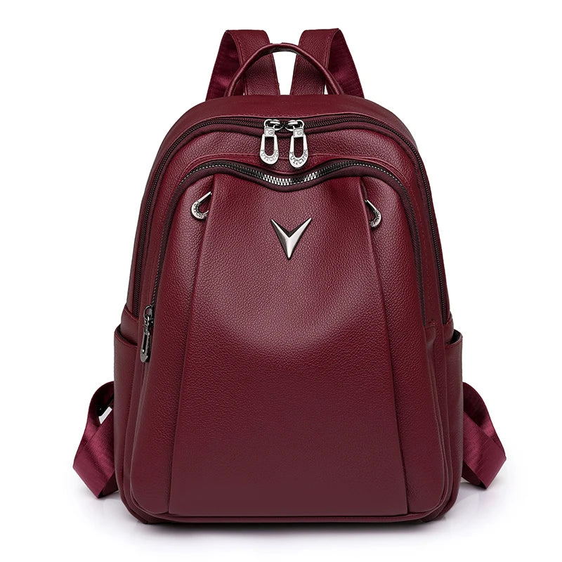 Large Capacity Women’s Vintage Leather Backpack Purse